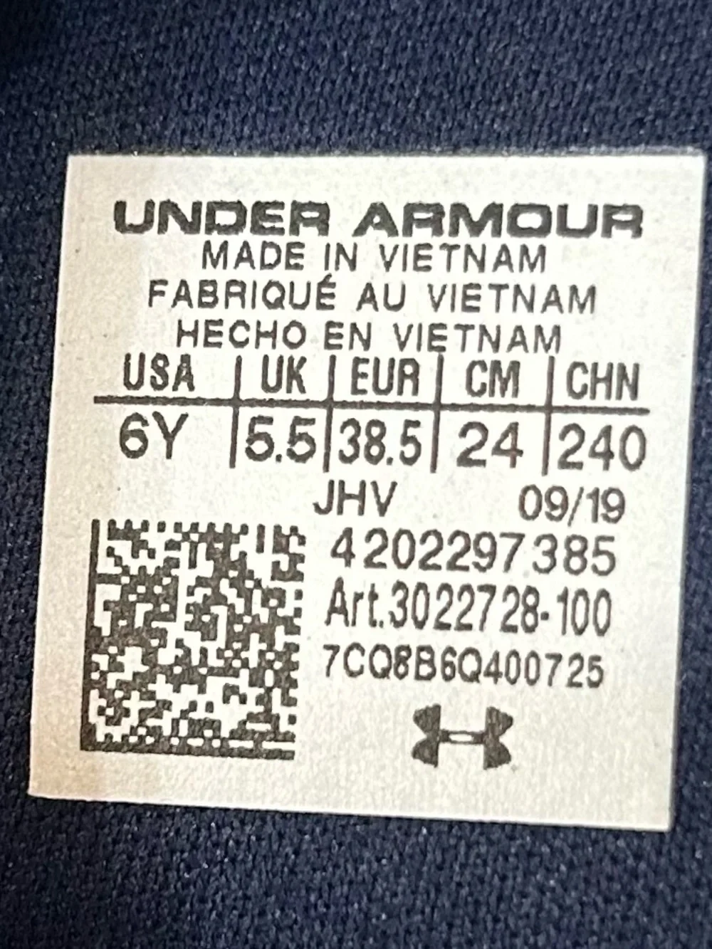 Under Armour Navy‎ and White Kids' Slide Sandals